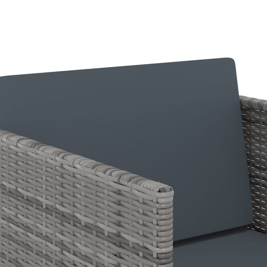 13-delige Tuinset met kussens poly rattan grijs MeubelReus