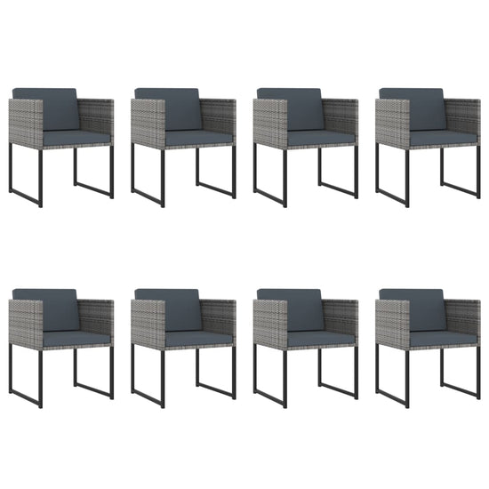 13-delige Tuinset met kussens poly rattan grijs MeubelReus