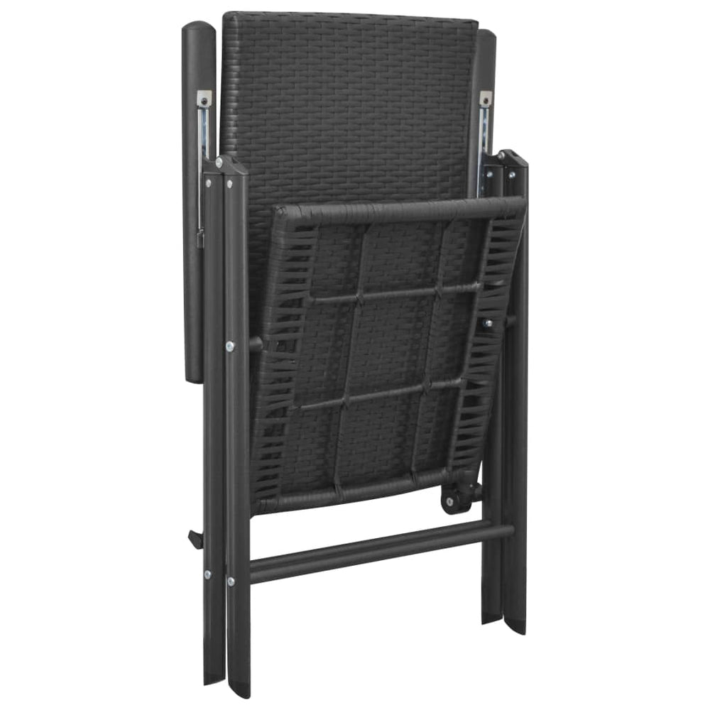 Tuinstoelen 4 st poly rattan zwart MeubelReus