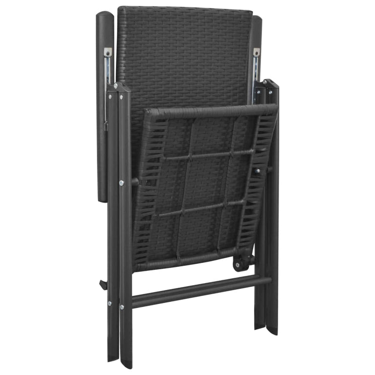 Tuinstoelen 4 st poly rattan zwart MeubelReus