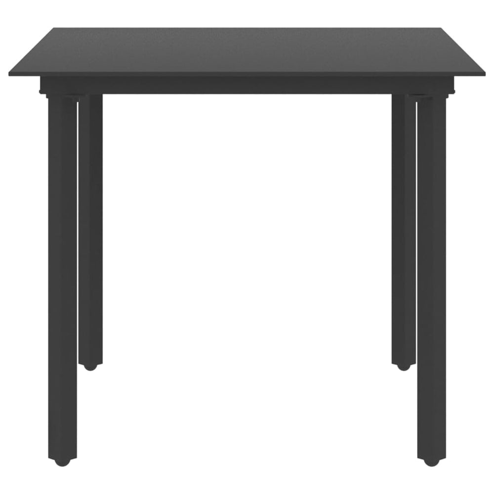 Tuintafel 80x80x74 cm staal en glas zwart MeubelReus