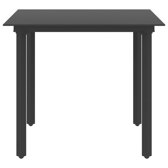 Tuintafel 80x80x74 cm staal en glas zwart MeubelReus