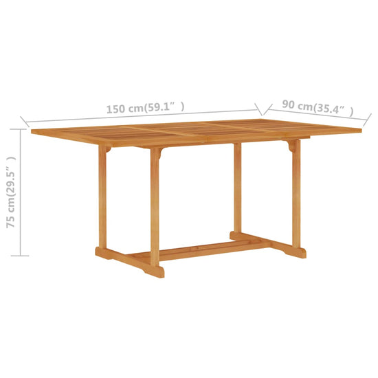 Tuintafel 150x90x75 cm massief teakhout MeubelReus