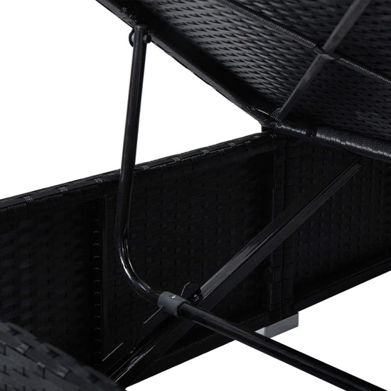 3-delige Ligbeddenset met theetafel poly rattan zwart MeubelReus