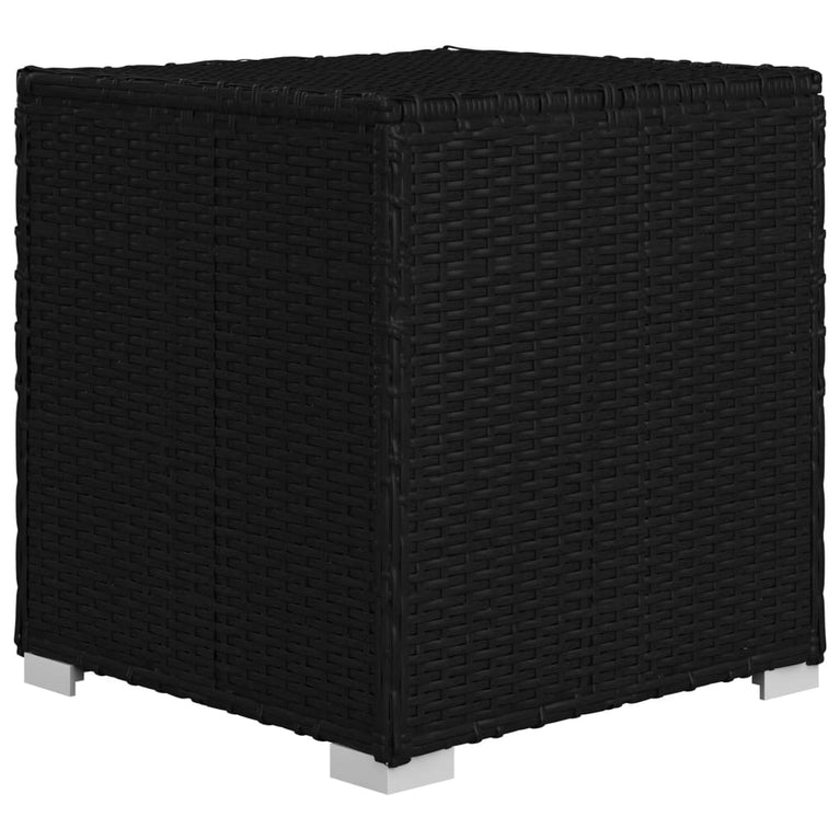3-delige Ligbeddenset met theetafel poly rattan zwart MeubelReus