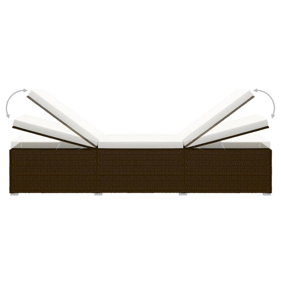 3-delige Ligbeddenset met theetafel poly rattan bruin MeubelReus