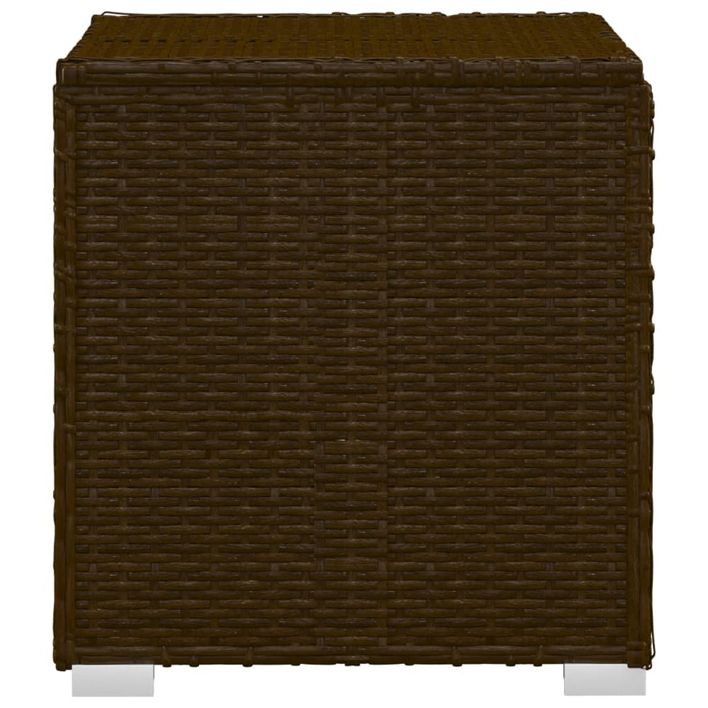 3-delige Ligbeddenset met theetafel poly rattan bruin MeubelReus