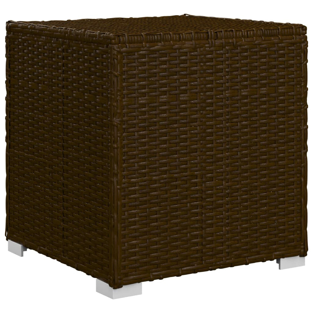 3-delige Ligbeddenset met theetafel poly rattan bruin MeubelReus