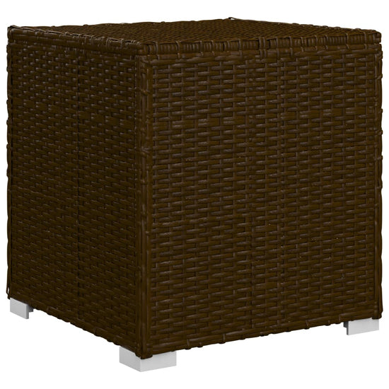 3-delige Ligbeddenset met theetafel poly rattan bruin MeubelReus