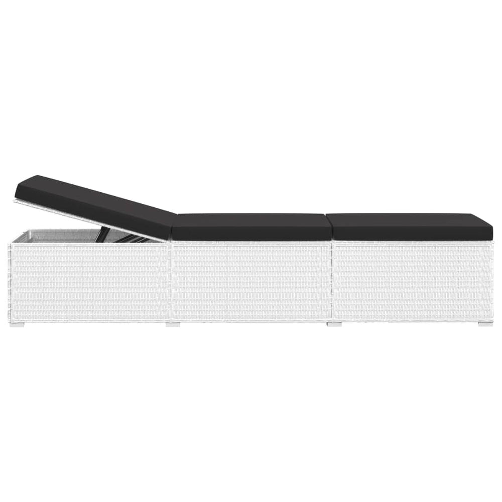 3-delige Ligbeddenset met theetafel poly rattan wit MeubelReus