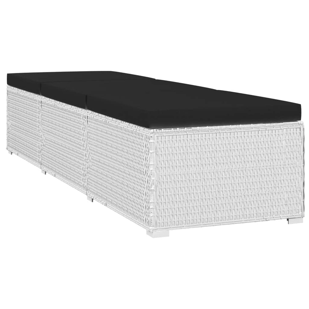 3-delige Ligbeddenset met theetafel poly rattan wit MeubelReus