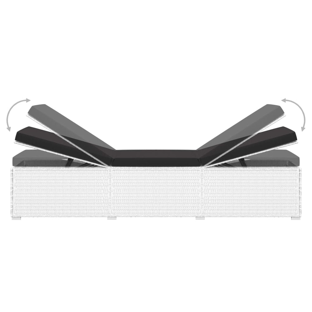 3-delige Ligbeddenset met theetafel poly rattan wit MeubelReus