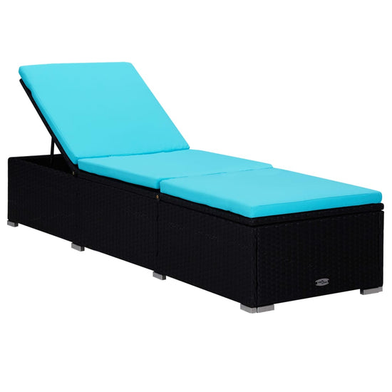 3-delige Ligbeddenset met theetafel poly rattan zwart MeubelReus