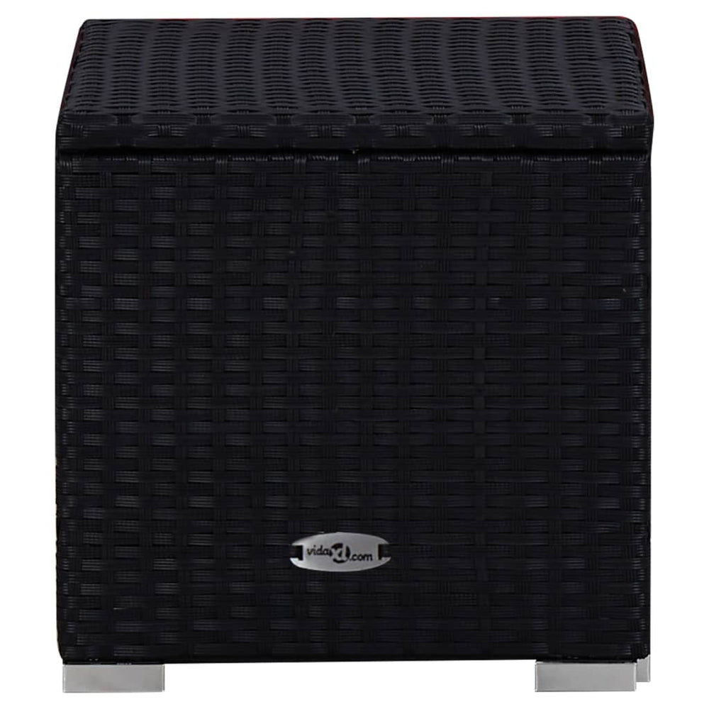 3-delige Ligbeddenset met theetafel poly rattan zwart MeubelReus