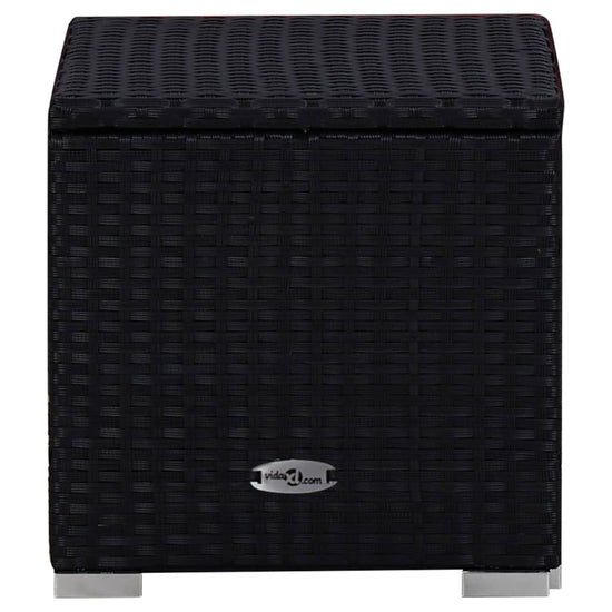 3-delige Ligbeddenset met theetafel poly rattan zwart MeubelReus