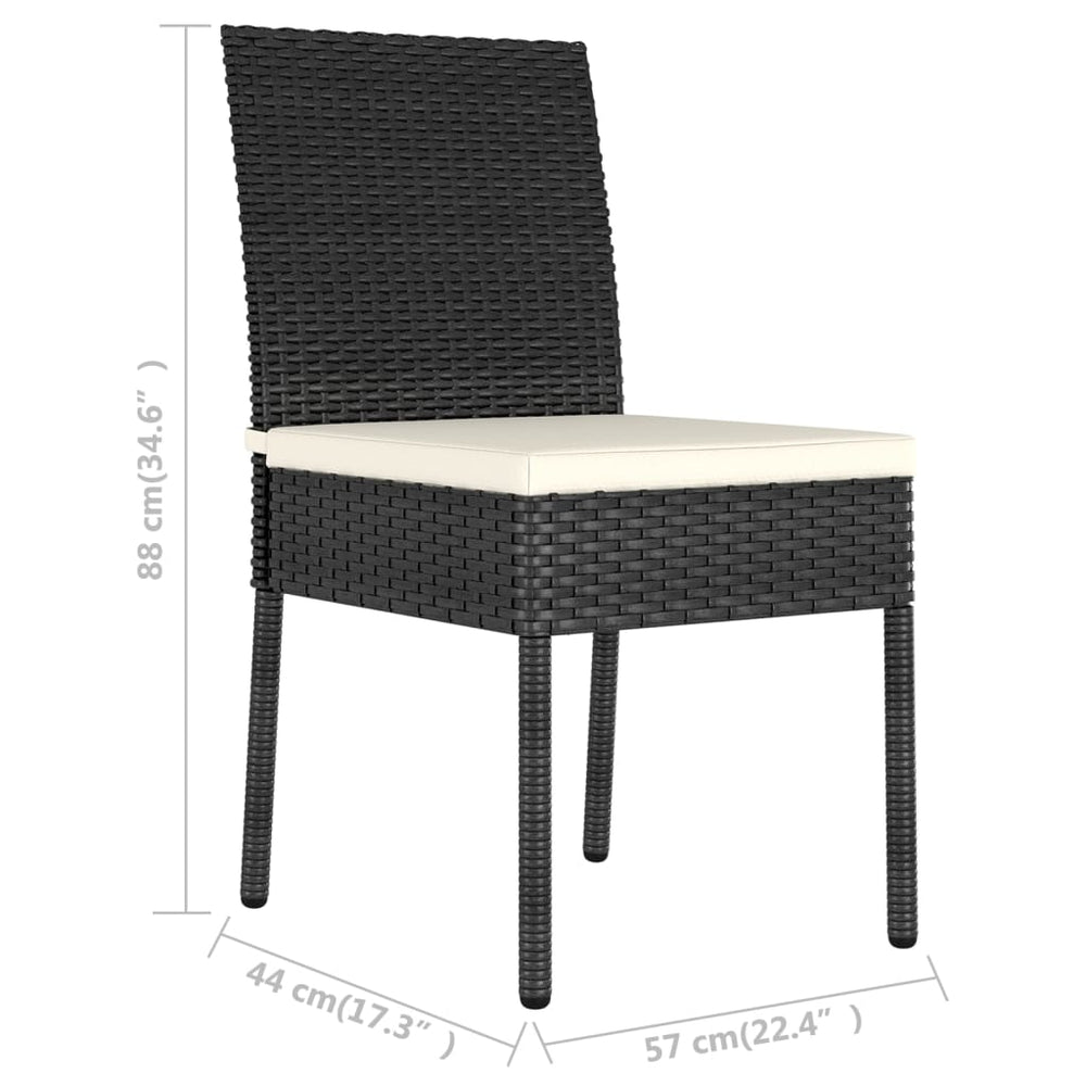 Tuinstoelen 2 st poly rattan zwart MeubelReus