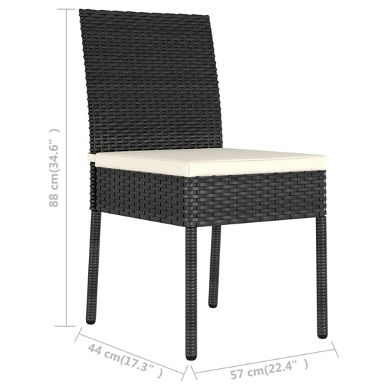 Tuinstoelen 2 st poly rattan zwart MeubelReus