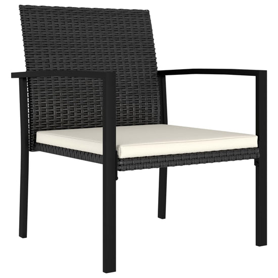 Tuinstoelen 2 st poly rattan zwart MeubelReus