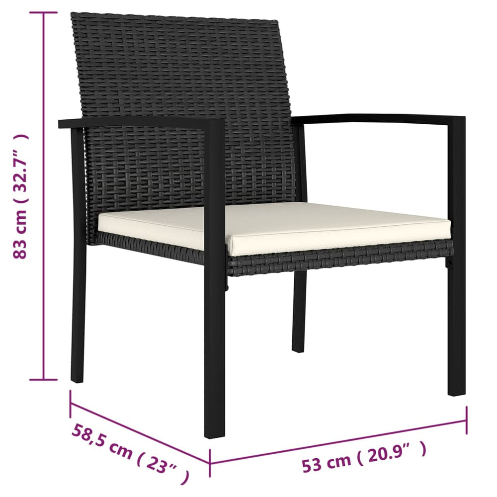 Tuinstoelen 4 st poly rattan zwart MeubelReus