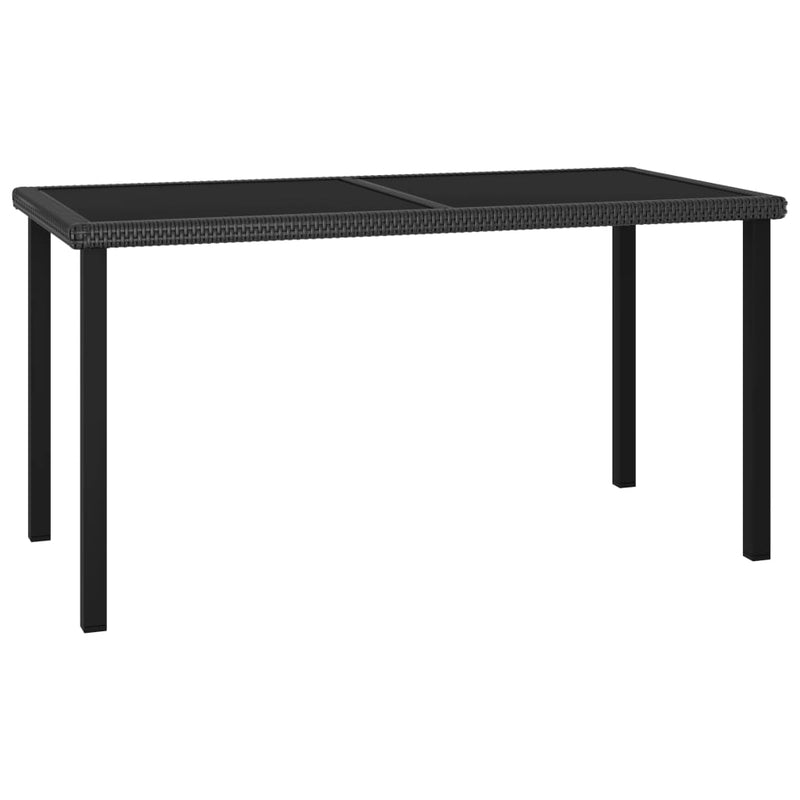 Tuintafel 140x70x73 cm poly rattan zwart MeubelReus