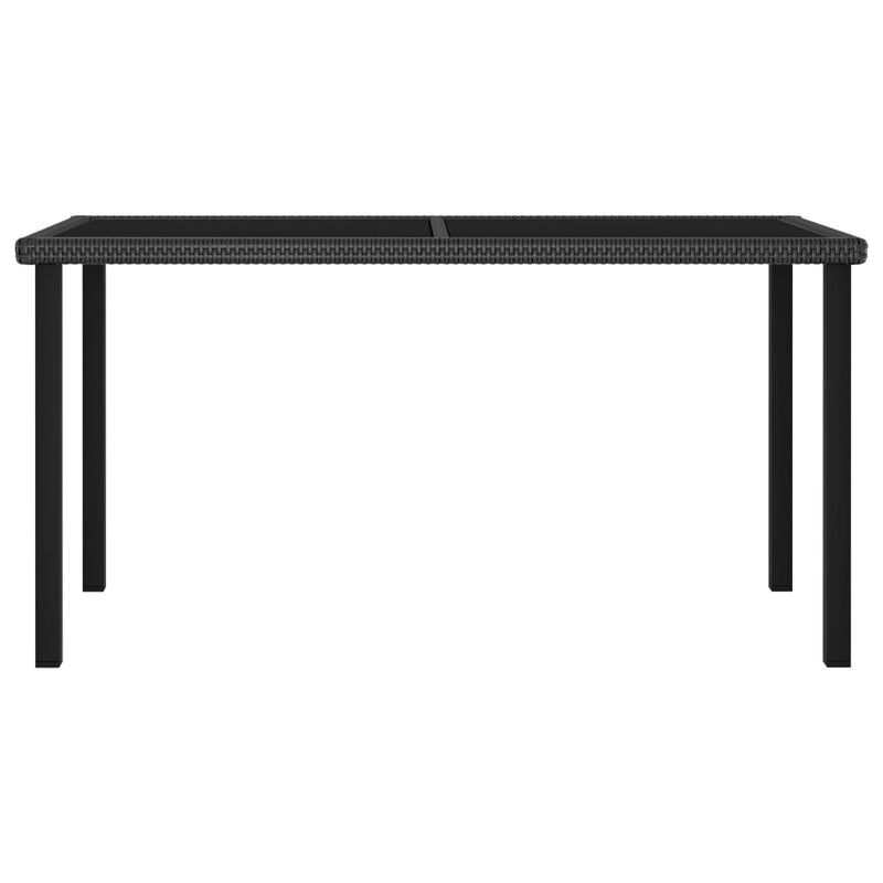 Tuintafel 140x70x73 cm poly rattan zwart MeubelReus