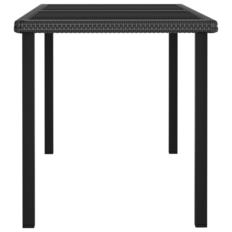Tuintafel 140x70x73 cm poly rattan zwart MeubelReus
