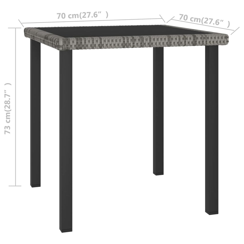 Tuintafel 70x70x73 cm poly rattan grijs MeubelReus