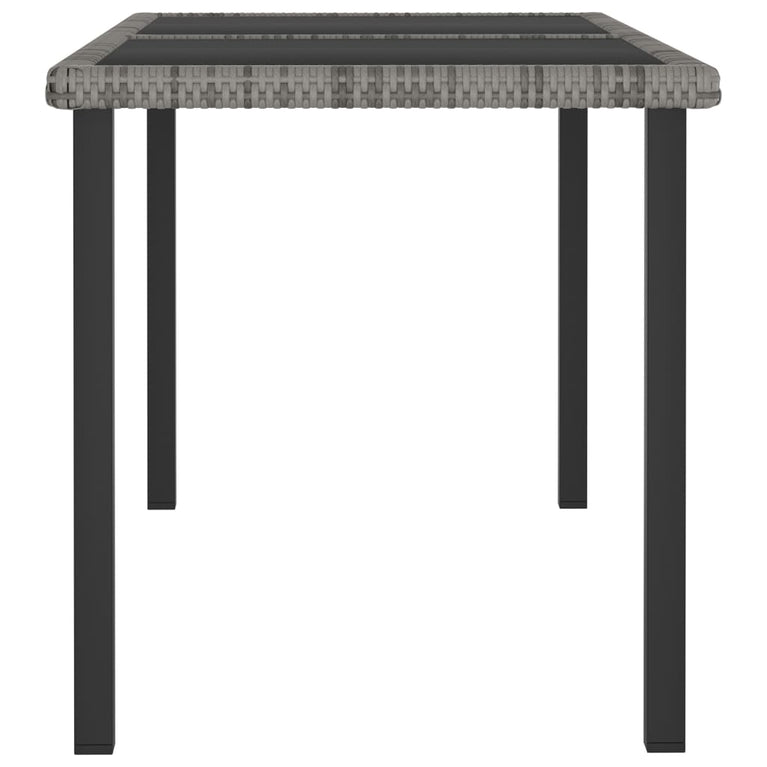 Tuintafel 140x70x73 cm poly rattan grijs MeubelReus