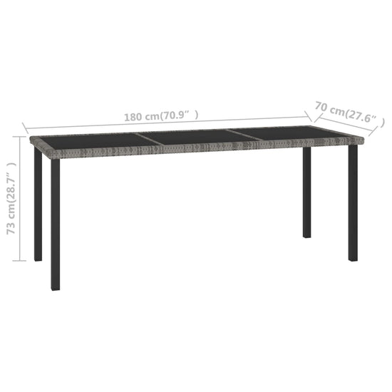 Tuintafel 180x70x73 cm poly rattan grijs MeubelReus