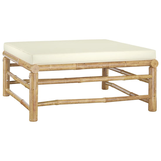 8-delige Loungeset met crèmewitte kussens bamboe MeubelReus