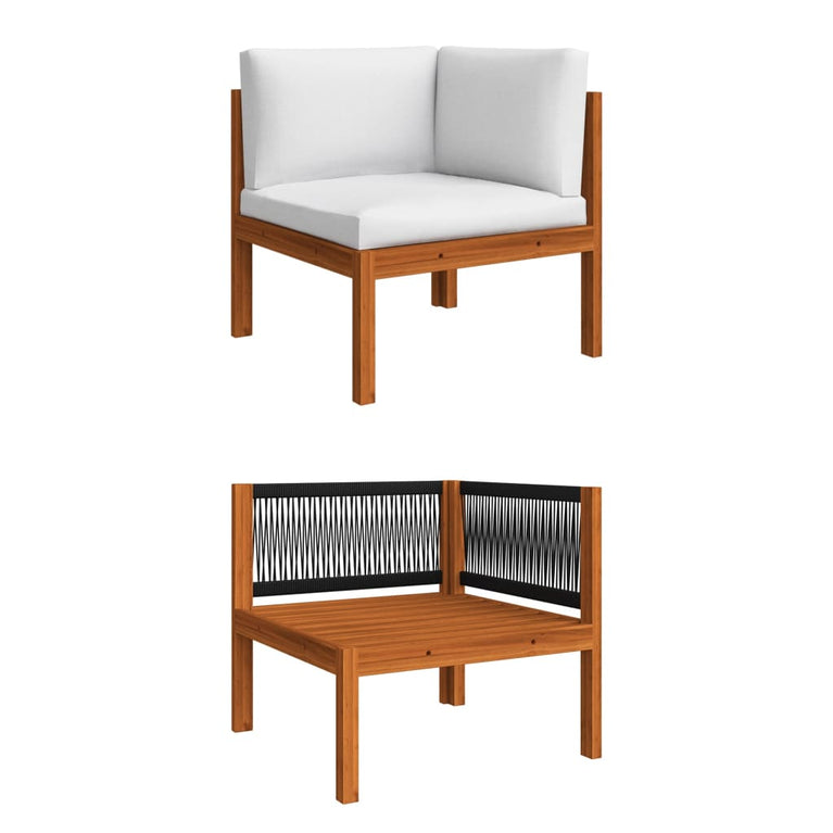 2-delige Loungeset met kussens massief acaciahout crèmekleurig MeubelReus