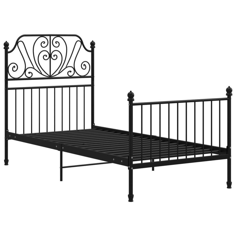 Bedframe metaal zwart 100x200 cm