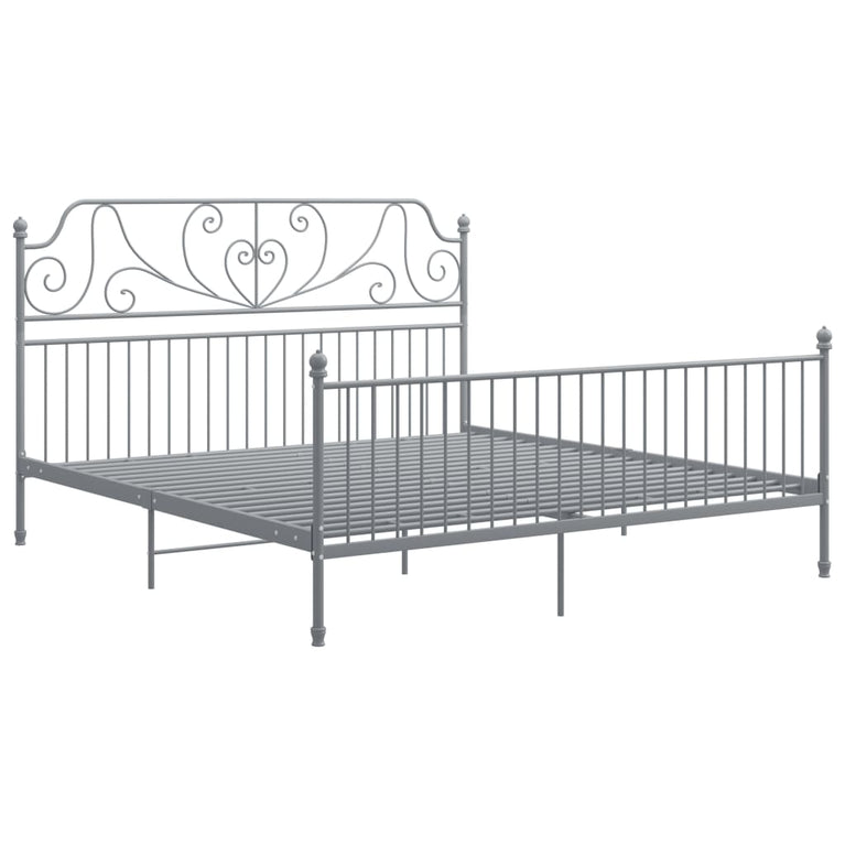 Bedframe metaal grijs 200x200 cm
