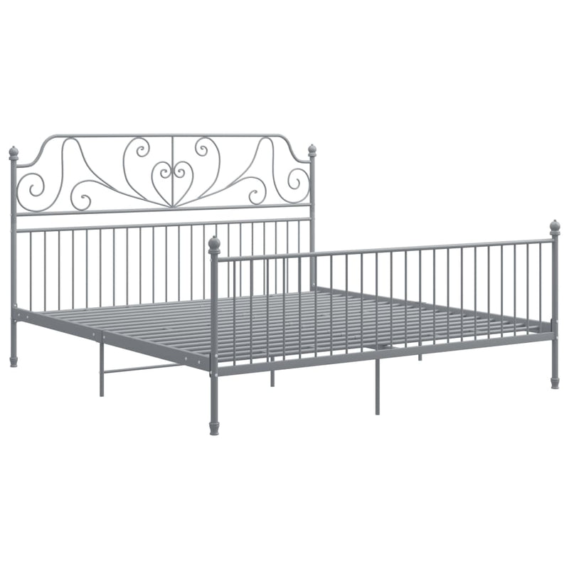 Bedframe metaal grijs 200x200 cm