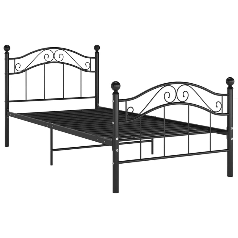 Bedframe metaal zwart 90x200 cm