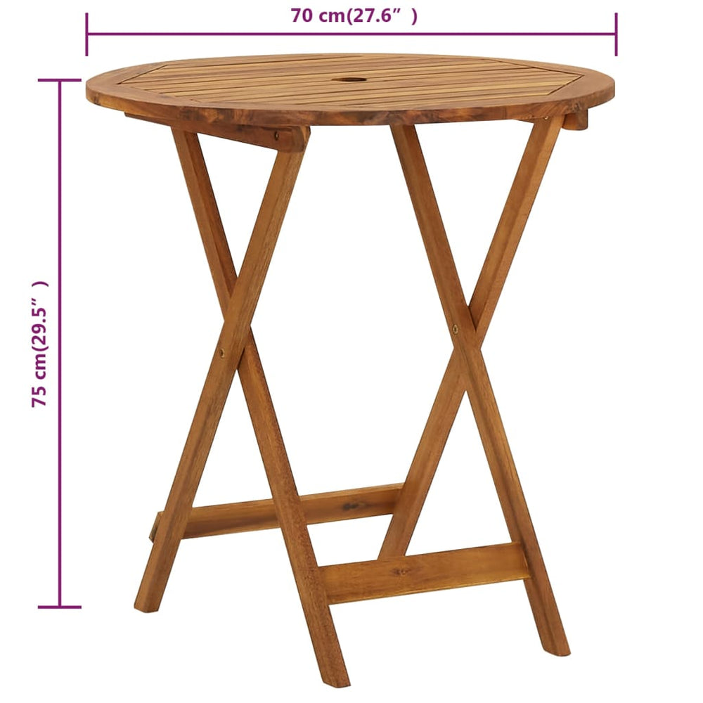 Tuintafel inklapbaar 70 cm massief acaciahout MeubelReus