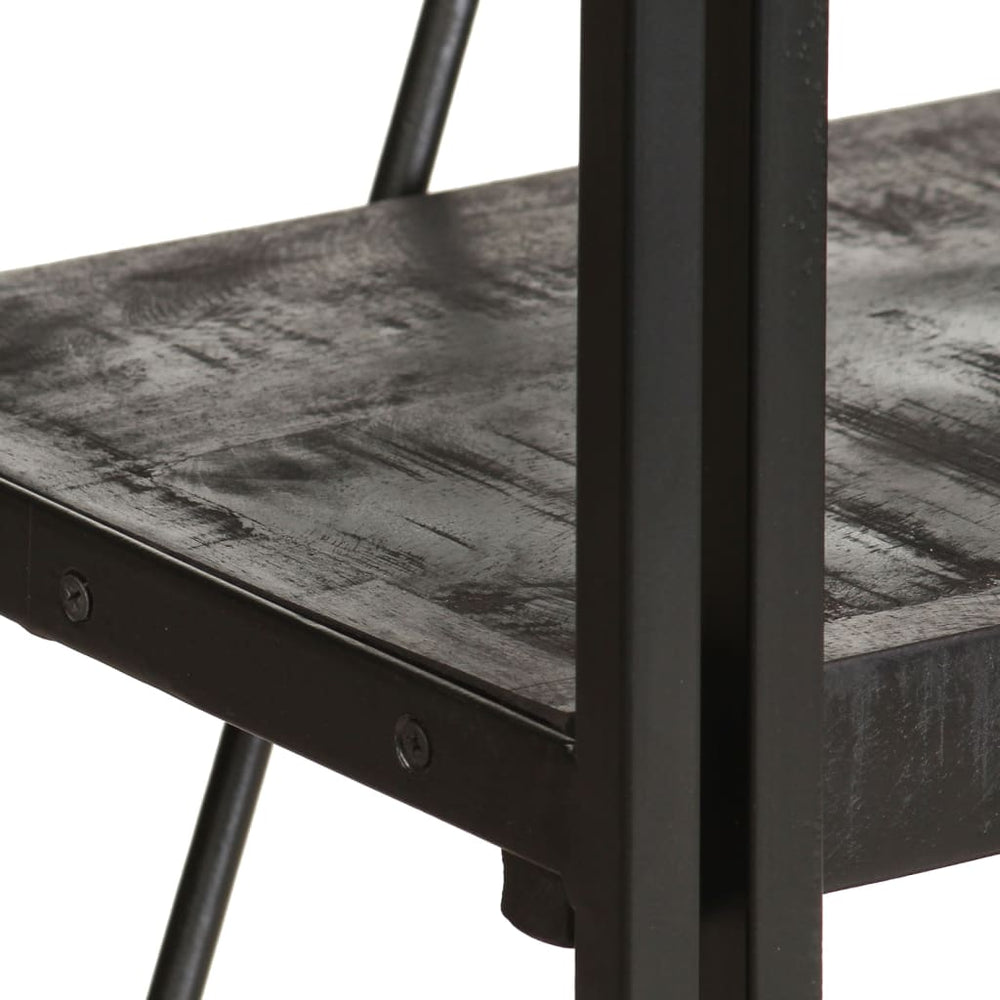 Boekenkast met 5 schappen 40x30x180 cm massief mangohout zwart MeubelReus