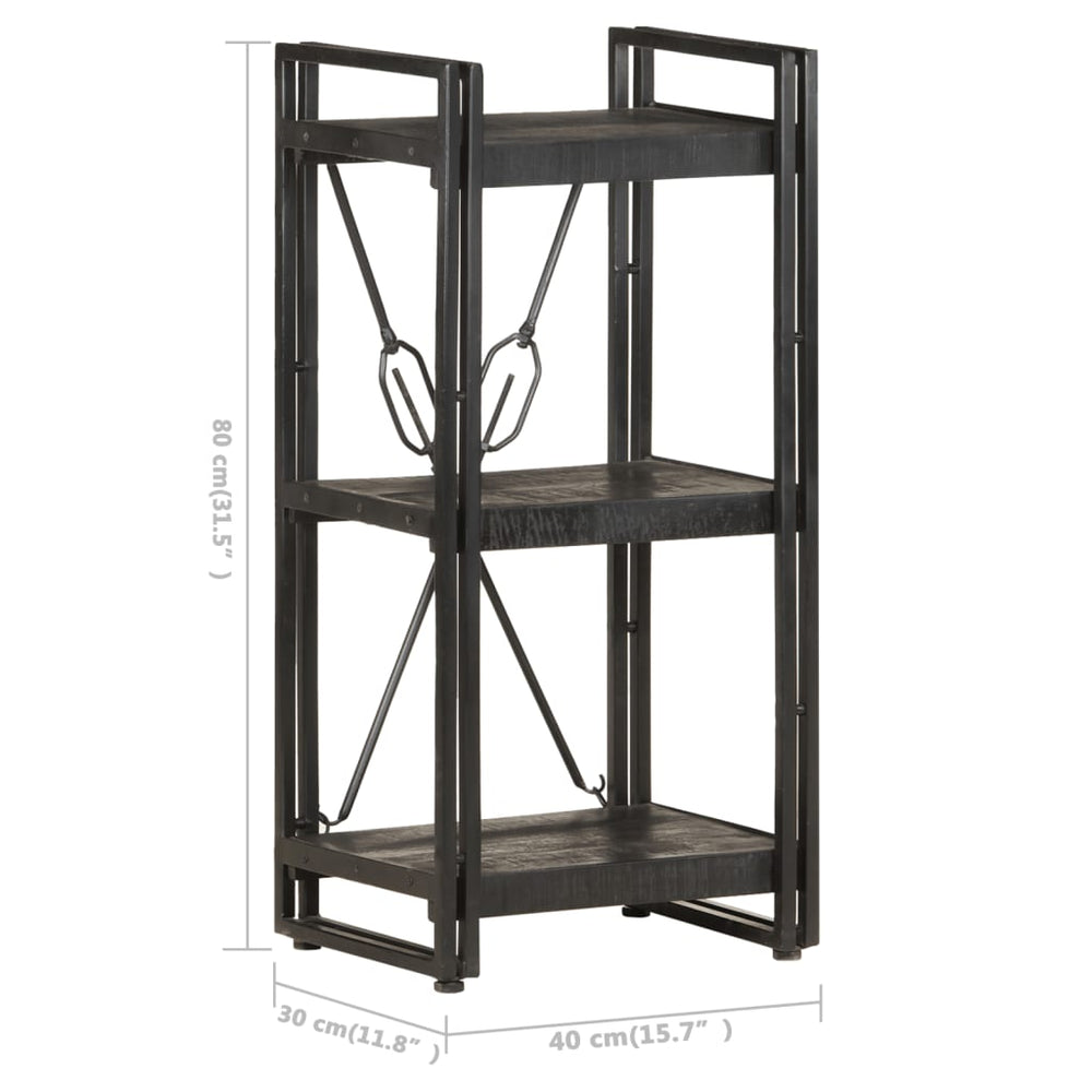Boekenkast met 3 schappen 40x30x80 cm massief mangohout MeubelReus