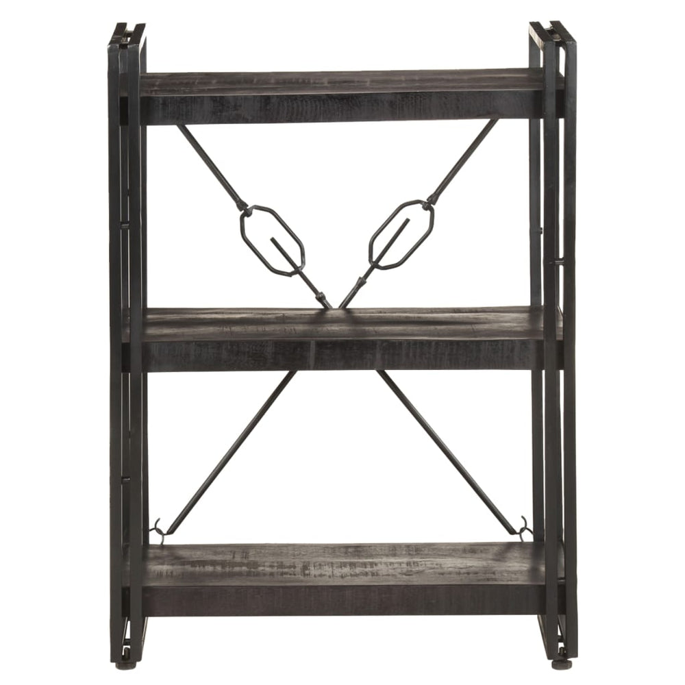 Boekenkast met 3 schappen 60x30x80 cm massief mangohout zwart MeubelReus