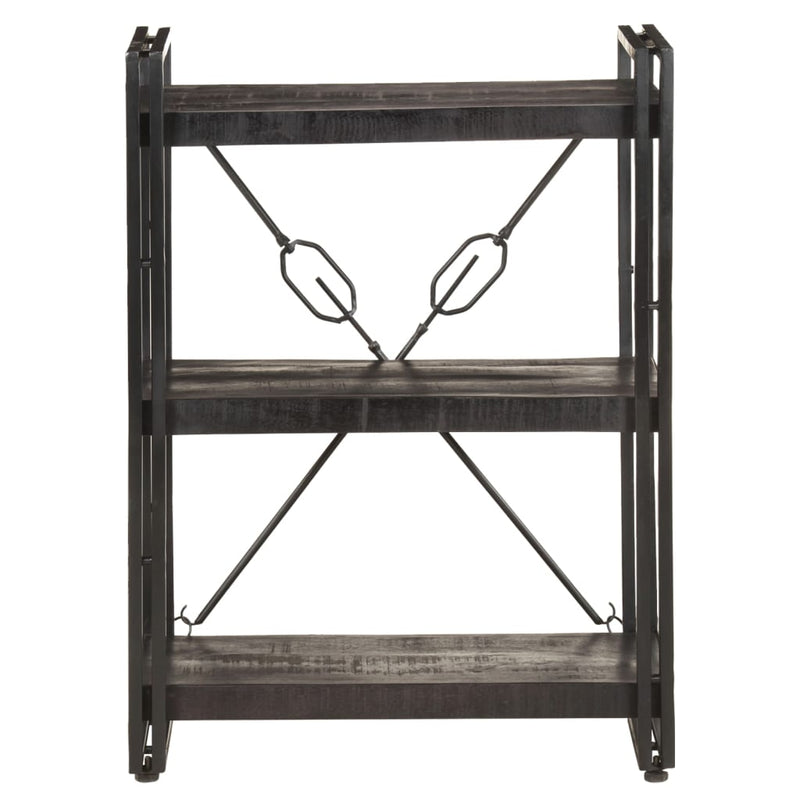 Boekenkast met 3 schappen 60x30x80 cm massief mangohout zwart MeubelReus