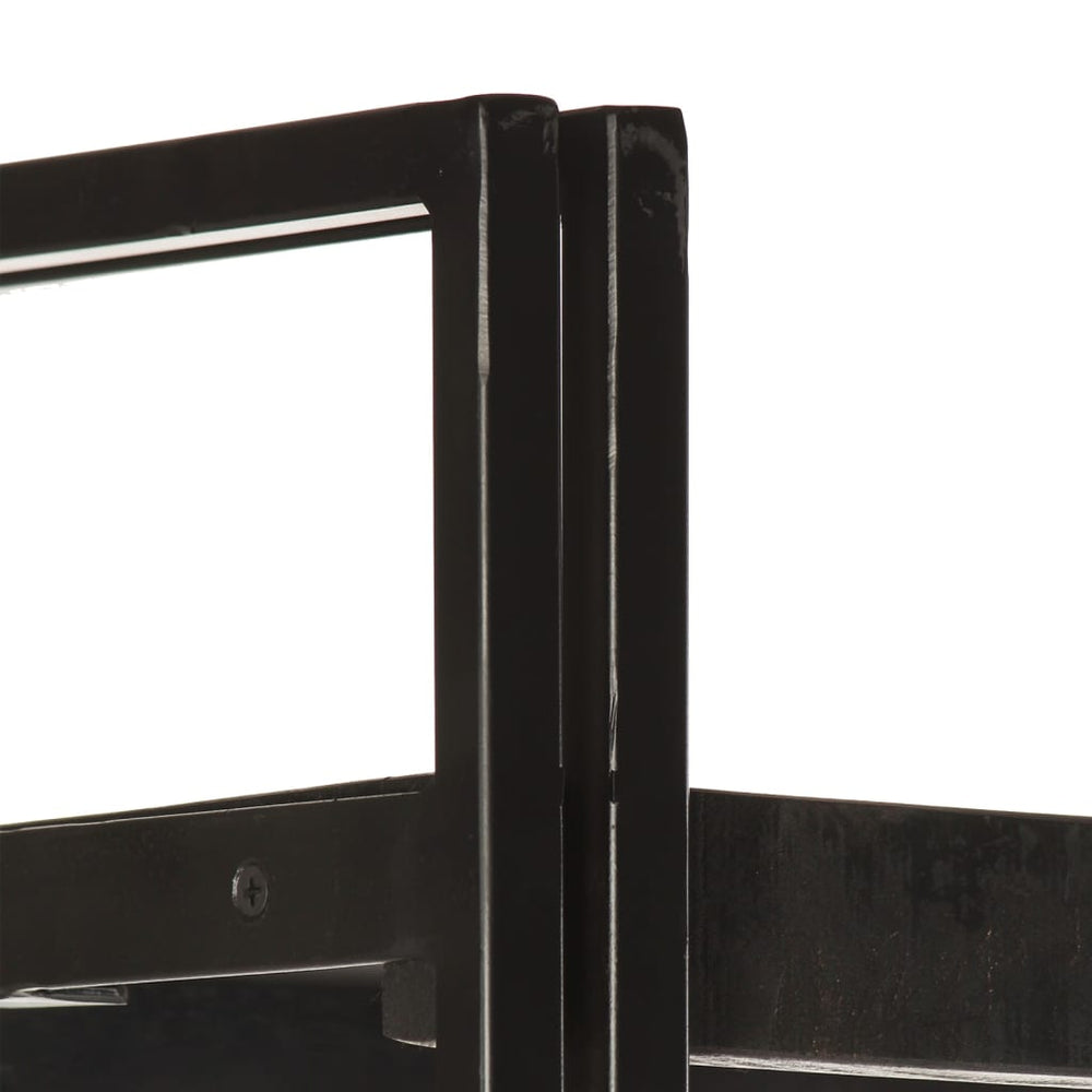 Boekenkast met 3 schappen 60x30x80 cm massief mangohout zwart MeubelReus