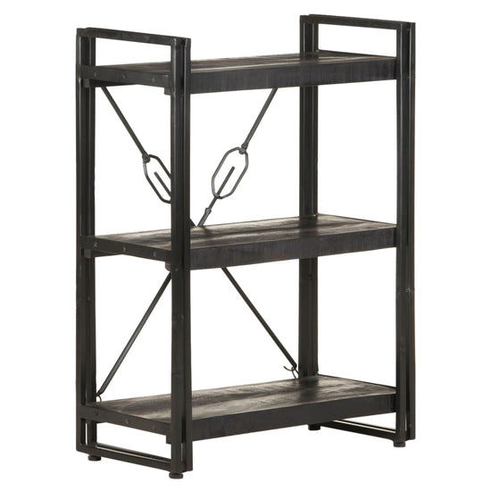 Boekenkast met 3 schappen 60x30x80 cm massief mangohout zwart MeubelReus