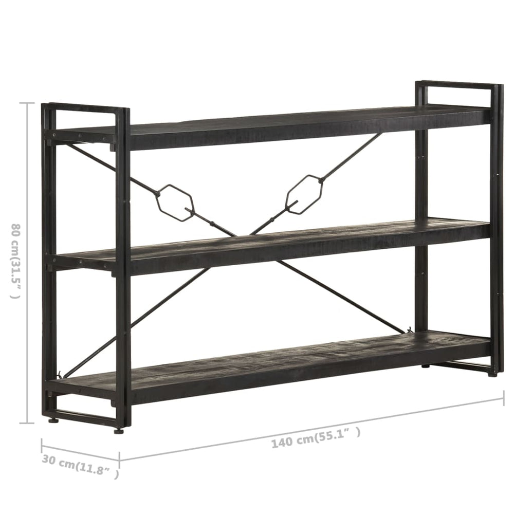 Boekenkast met 3 schappen 140x30x80 cm massief mangohout MeubelReus