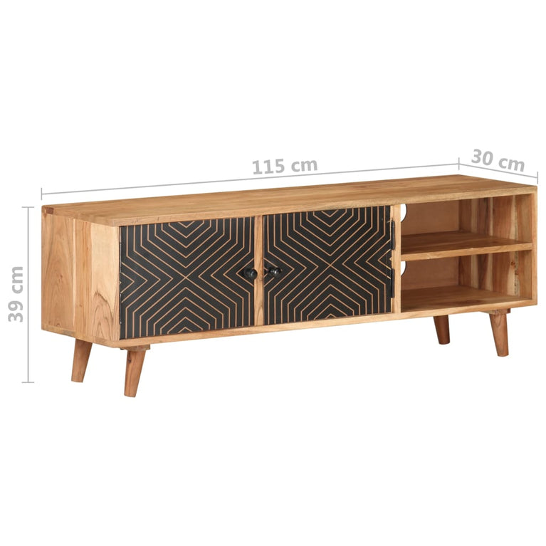 Tv-meubel 115x30x39 cm massief acaciahout MeubelReus