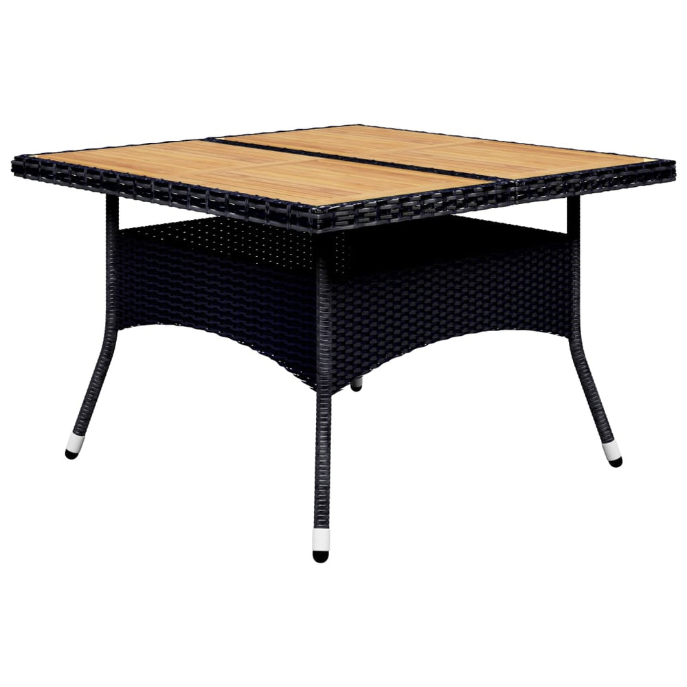 9-delige Tuinset poly rattan en acaciahout zwart MeubelReus