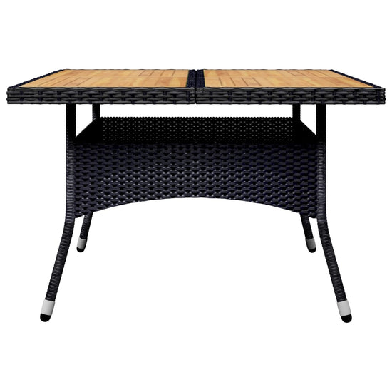 9-delige Tuinset poly rattan en acaciahout zwart MeubelReus