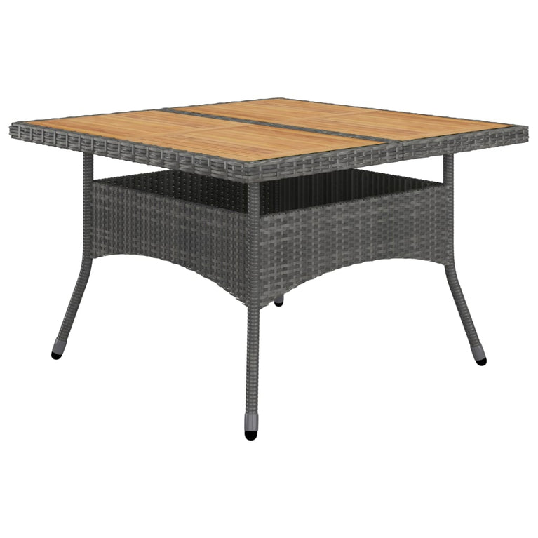 9-delige Tuinset poly rattan en acaciahout grijs MeubelReus