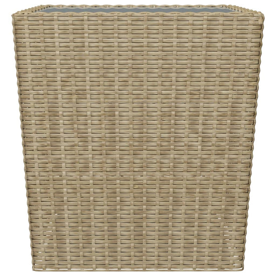 3-delige Bistroset poly rattan en gehard glas beige MeubelReus