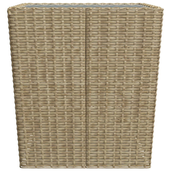 3-delige Bistroset poly rattan en gehard glas beige MeubelReus