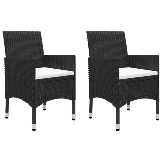 3-delige Bistroset poly rattan en acaciahout zwart MeubelReus